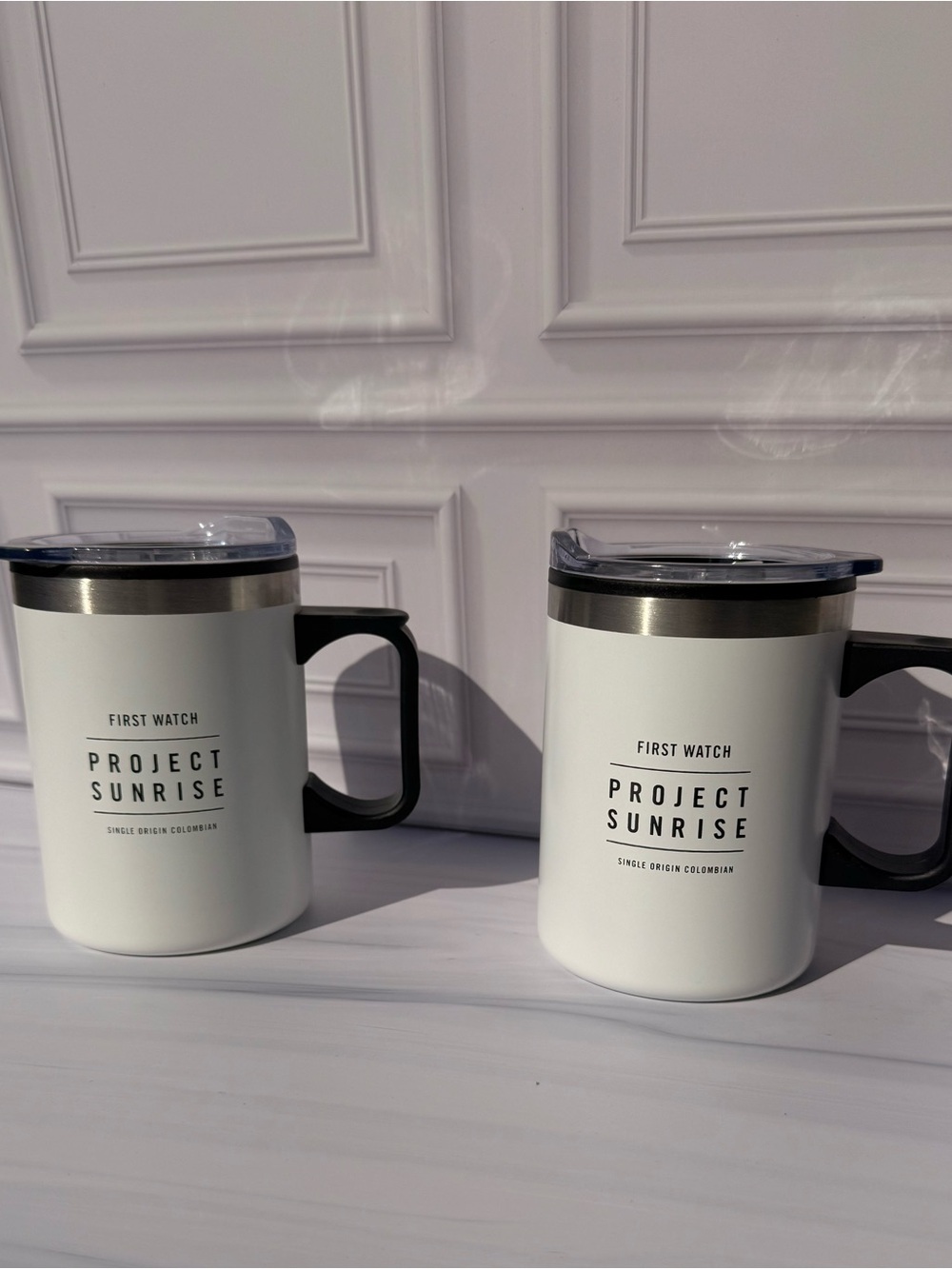 First Watch Project Sunrise White Insulated Travel Mug